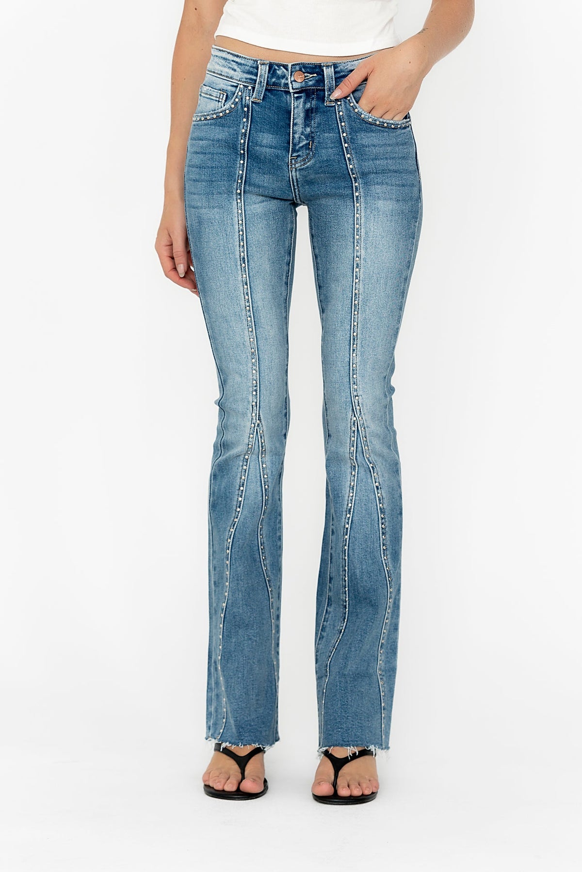 Eliza Studded Flare Jeans - FINAL SALE