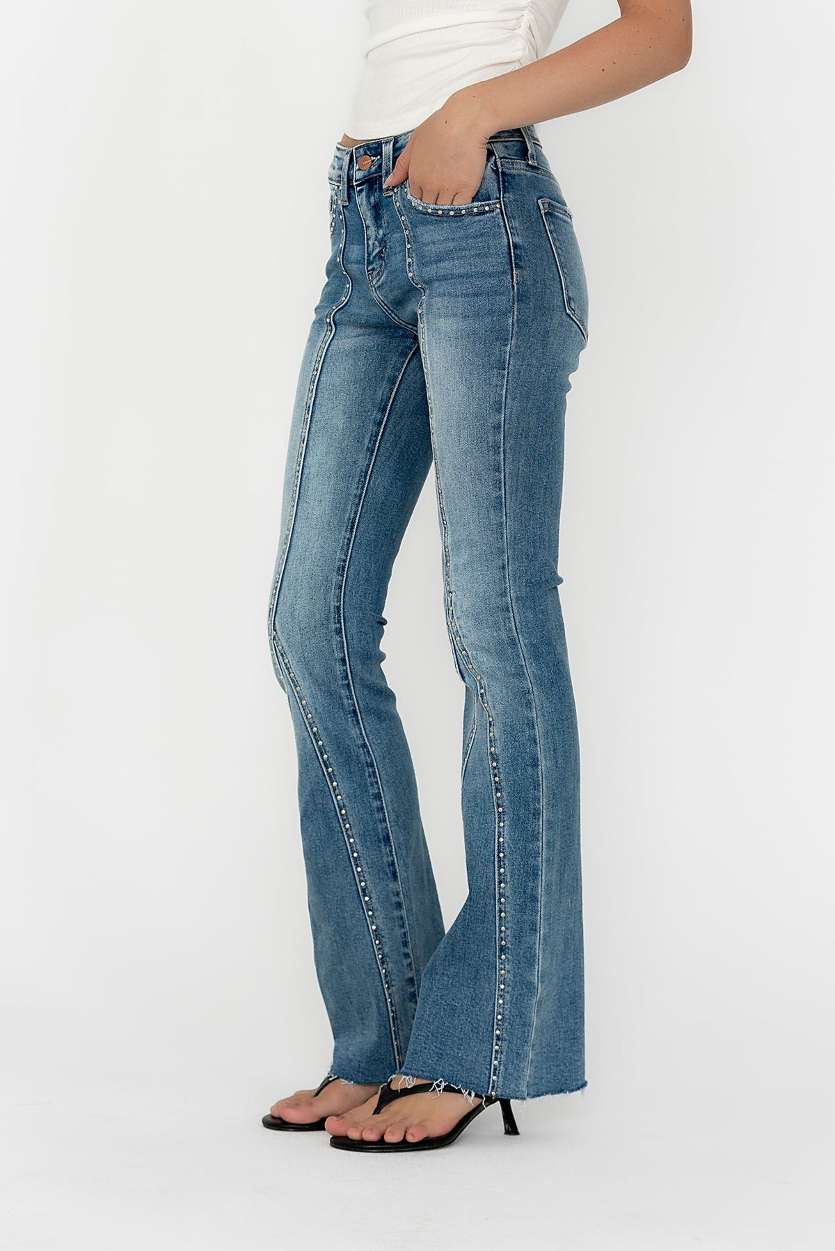Eliza Studded Flare Jeans - FINAL SALE