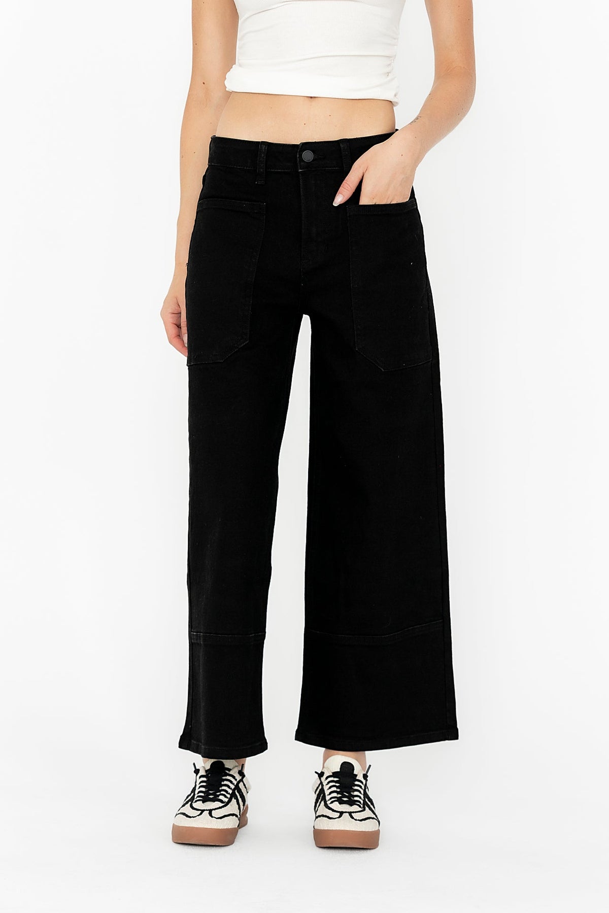 Mylah Wide Leg Jeans in Black - FINAL SALE