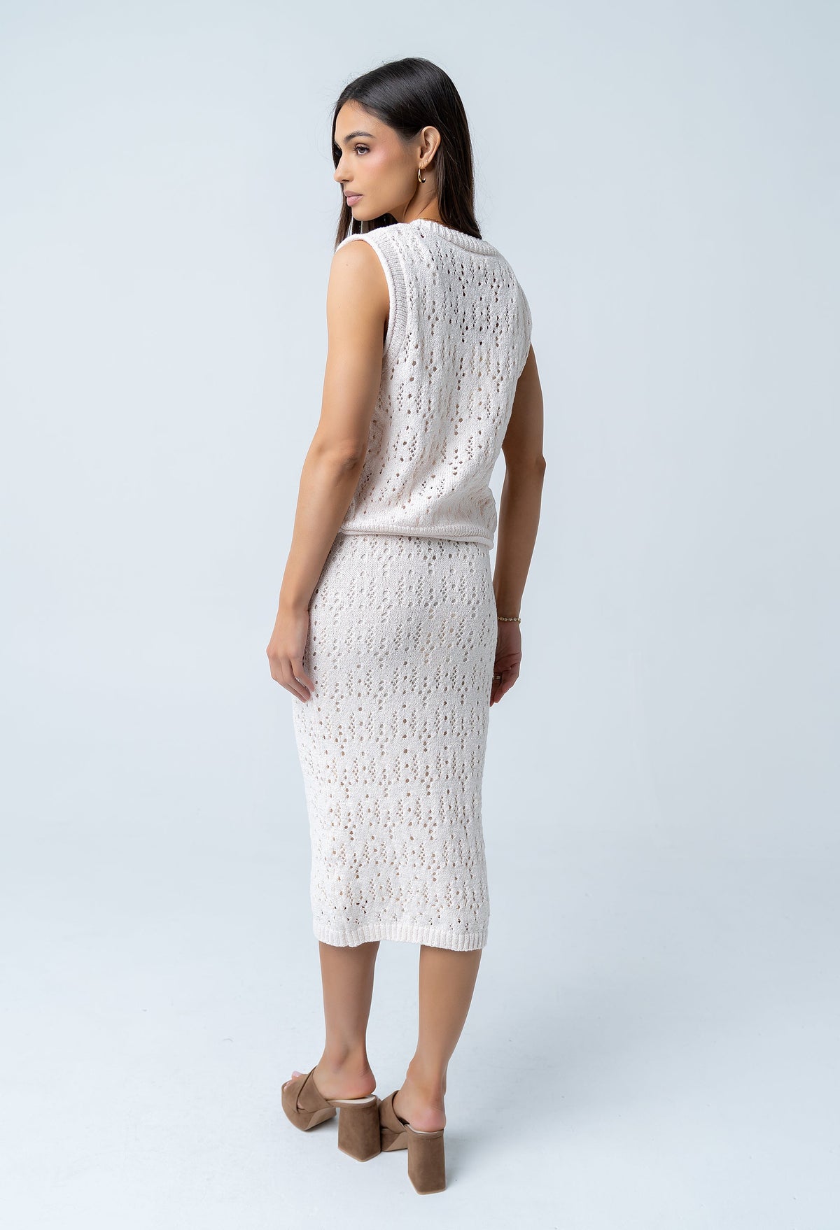 Joana Knit Vest in Ivory - FINAL SALE
